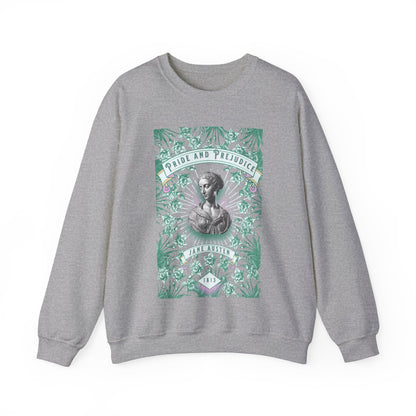 Jane Austen Sweatshirt, Pride & Prejudice Historical Romance Sweater, Bookish Literary Jane Austen Fan Art Gift, Gift for Her, Readers, Sweatshirt Printify S Sport Grey 