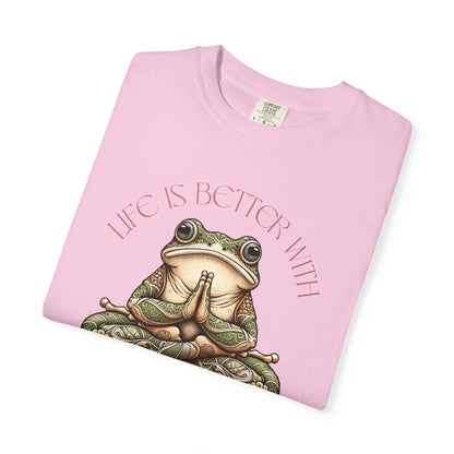 Pink Yoga Frog Life Is Better With Yoga Unisex T-Shirt, Casual Wear, Highlander Fan Gift,