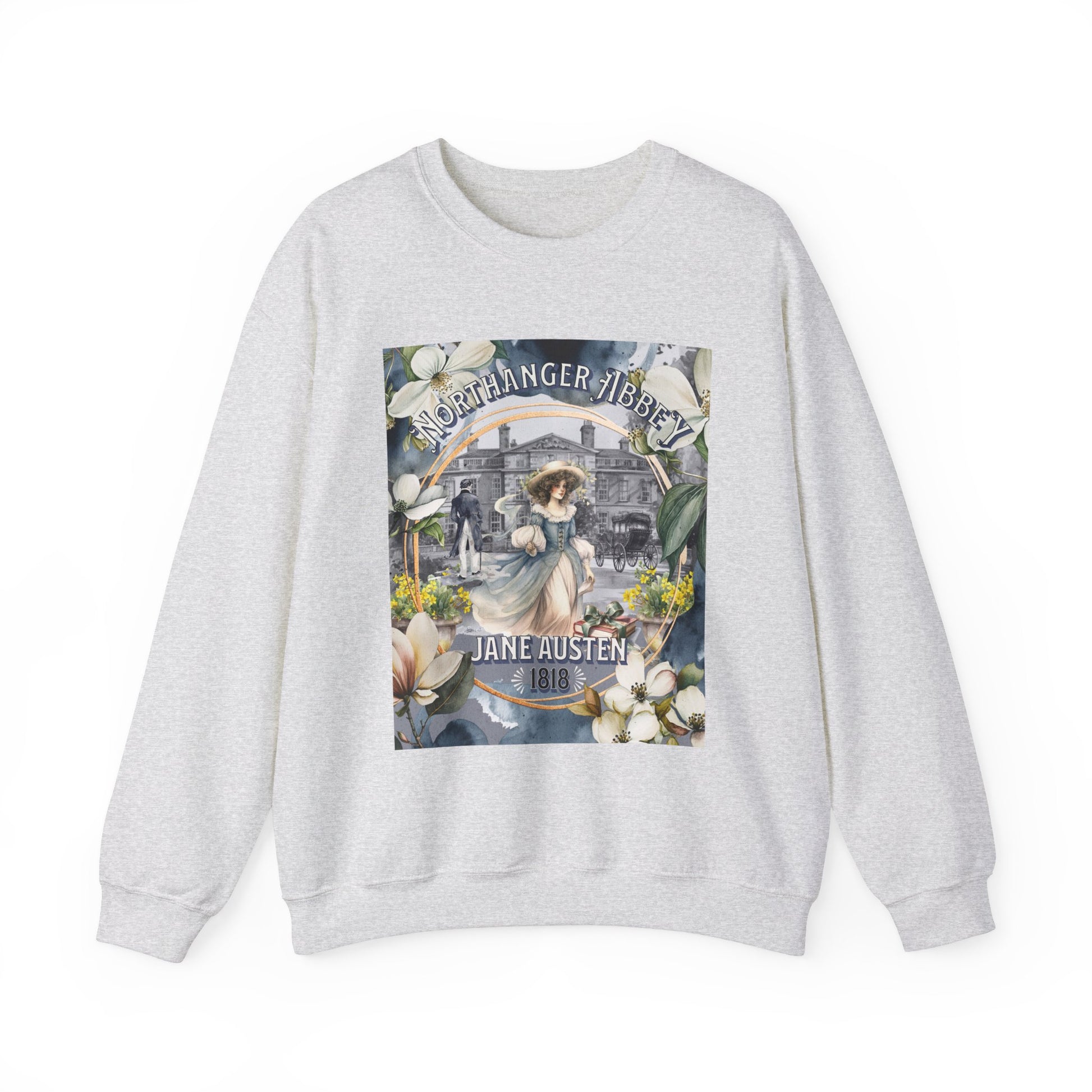 Jane Austen Sweatshirt, Northanger Abbey Historical Romance Sweater, Bookish Literary Jane Austen Fan Art Gift, Gift for Her, Bookclub Shirt Sweatshirt Printify S Ash 