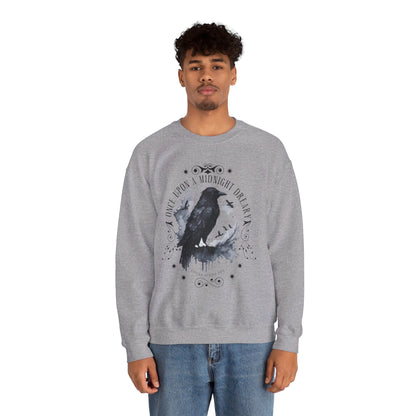 Edgar Allan Poe, The Raven Sweatshirt, Poet, Poetry Lover Sweater, Book Lover, Haunting Gothic Gift, Light, Dark Academia, Horror Movie Top Sweatshirt Printify   