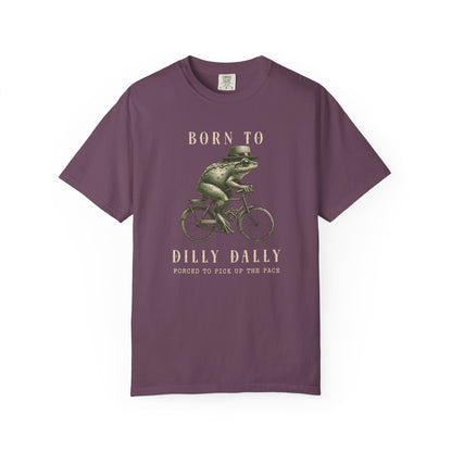 Dilly Dally Frog T-Shirt Retro Funny Froggy Meme Shirt Vintage Frog And Toad Aesthetic Frog Lover Gift For Her Birthday Viral Trendy Shirt T-Shirt Printify Berry S