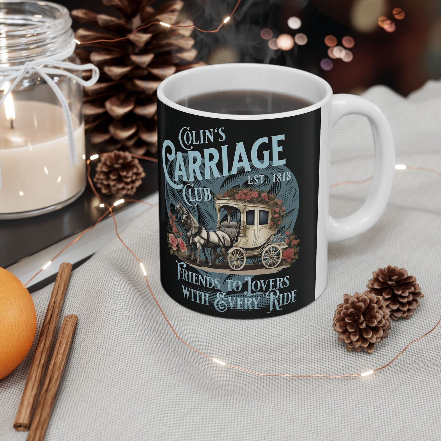 Colins Carriage Club Mug Regency England Ton Society Gift For Bridgerton Fan Historical Drama Penelope Romance Reader Gift Bookclub Gift Mug Printify   