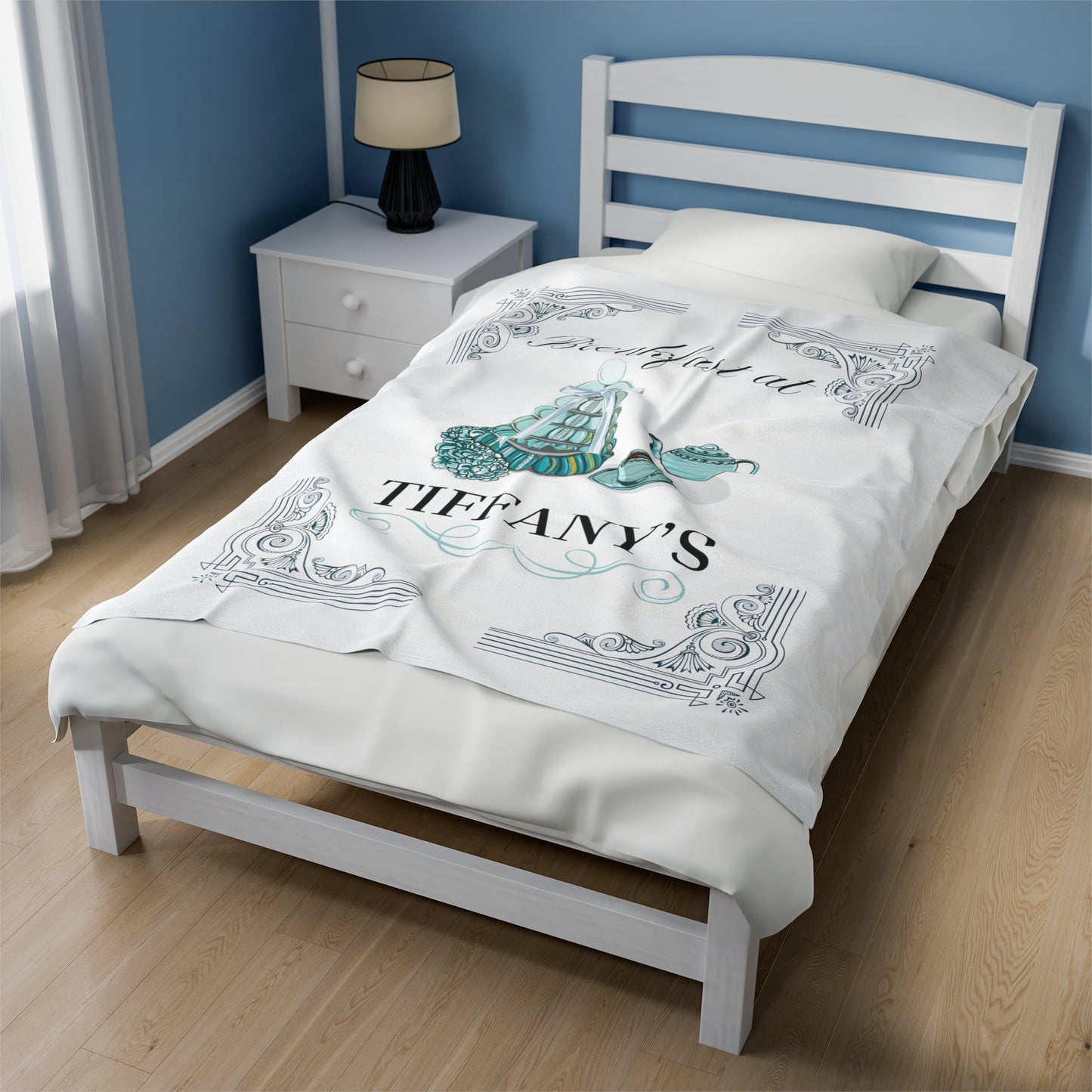 Breakfast at Tiffany's T & Co Throw Blanket, Soft Classic Audrey Hepburn, Book Lover Reading, Movie Watching Blanket, Truman Capote Fan Gift All Over Prints Printify   