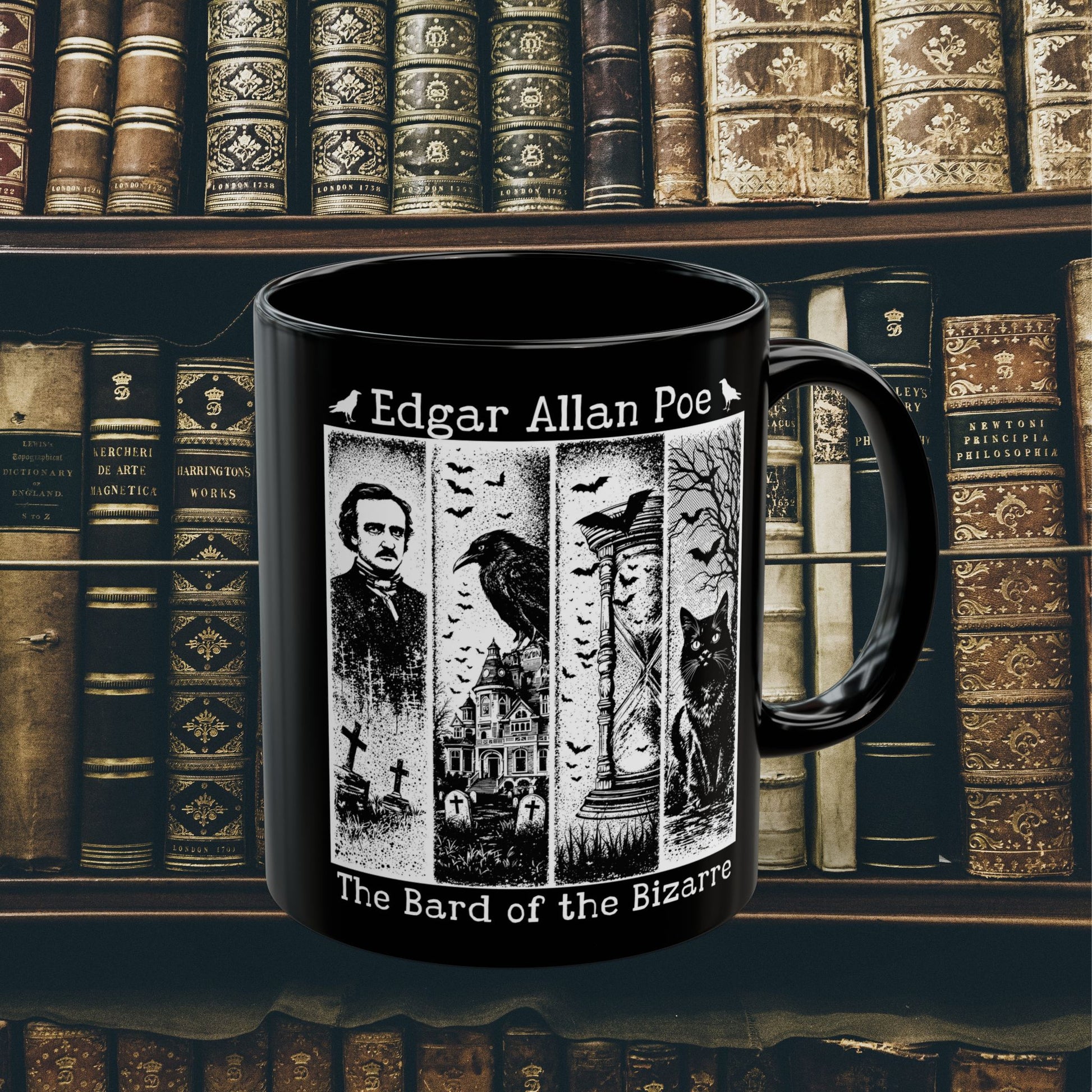 Edgar Allan Poe Mug Gothic Literary Gift For Book Lover Dark Academia Macabre Fall Coffee Cup Halloween Poetember Party Gift For Bookclub Mug Printify 11oz