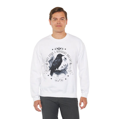 Edgar Allan Poe, The Raven Sweatshirt, Poet, Poetry Lover Sweater, Book Lover, Haunting Gothic Gift, Light, Dark Academia, Horror Movie Top Sweatshirt Printify   