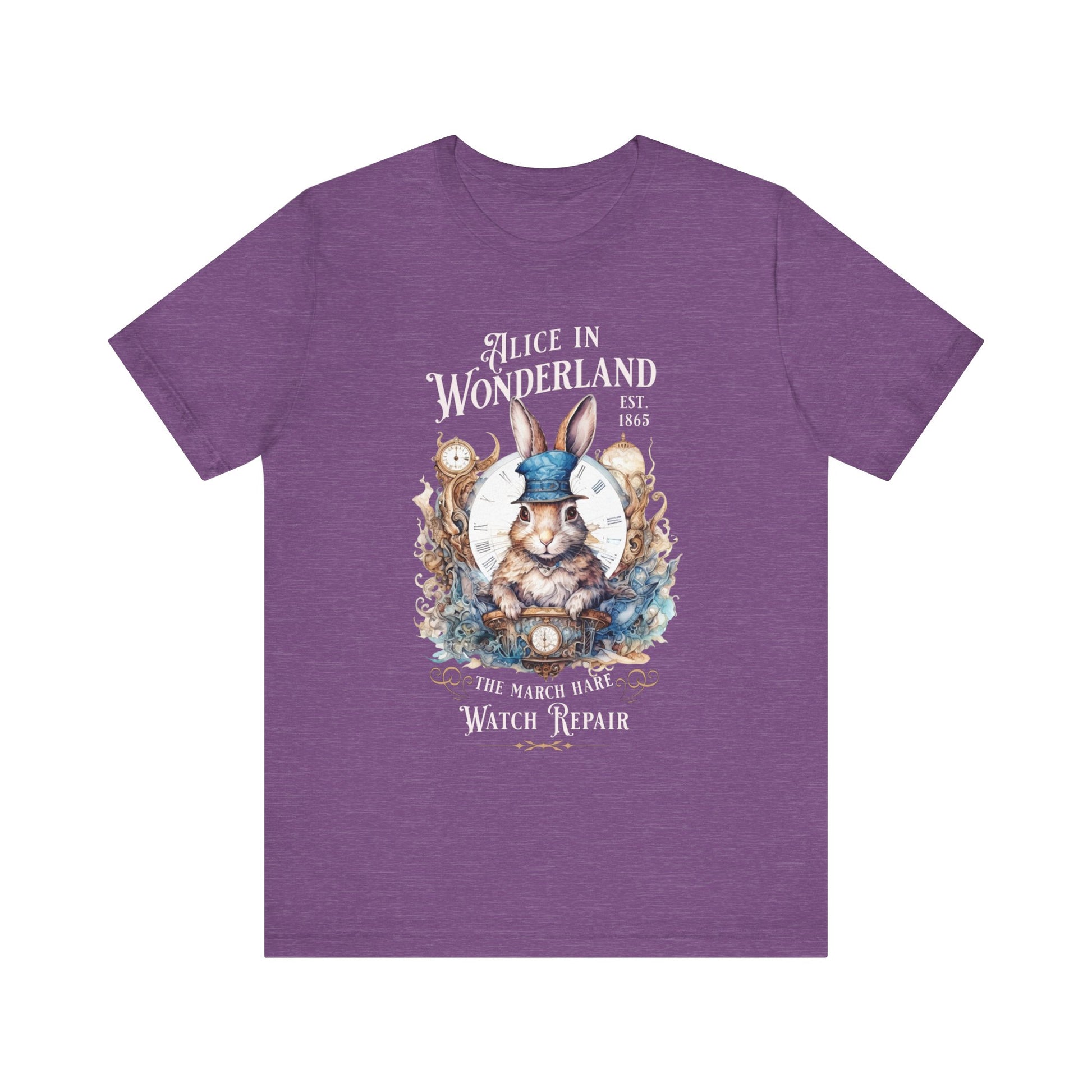 3001 Unisex Jersey Short Sleeve Tee Alice in Wonderland T-Shirt Printify Heather Team Purple S 