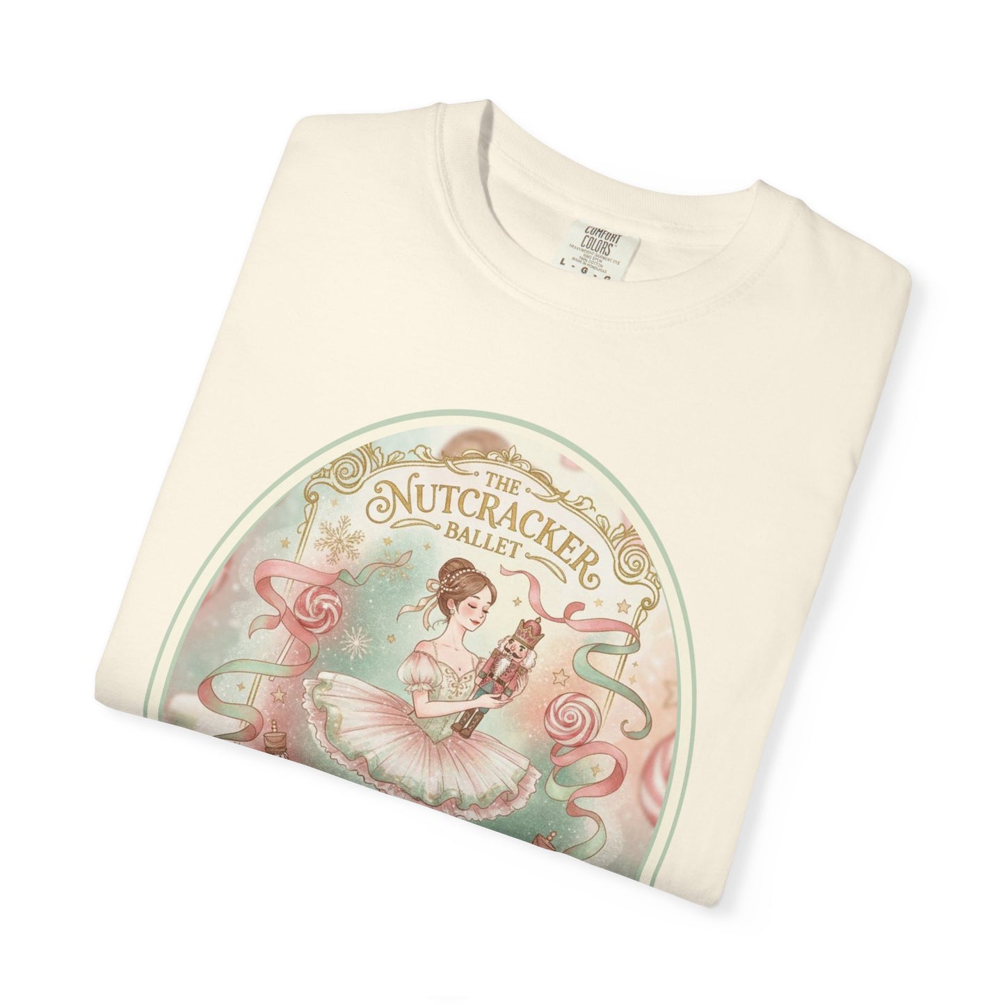 Nutcracker Ballet T-Shirt, Sugar Plum Fairy Christmas Tee, Holiday Dance Shirt, Coquette Pastel Christmas Gift T-Shirt Printify