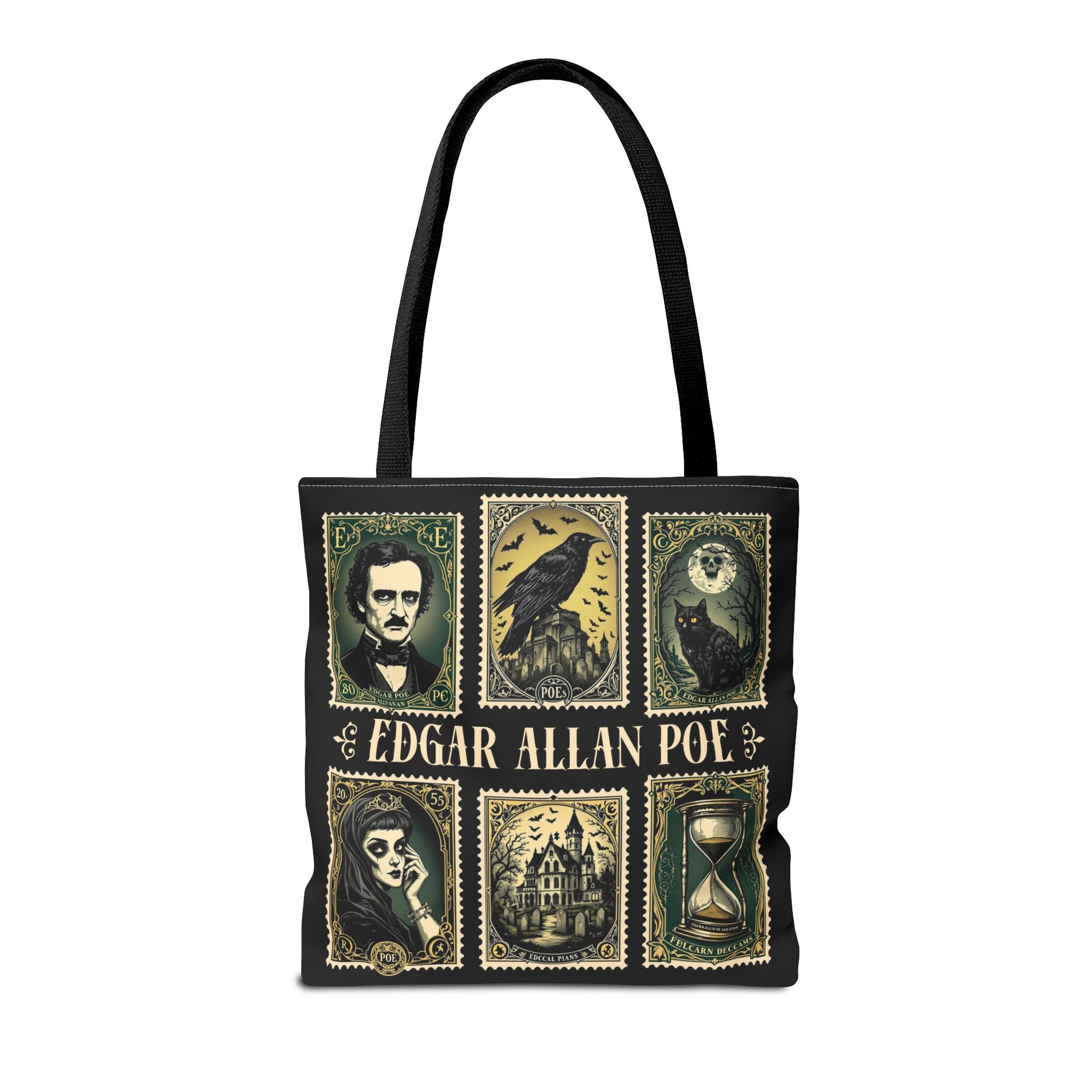 Edgar Allan Poe Tote Bag Gothic Literary Gift for Book Lover Dark Academia Macabre Accessory Halloween Tote Fall School Bag for Poetember Bags Printify