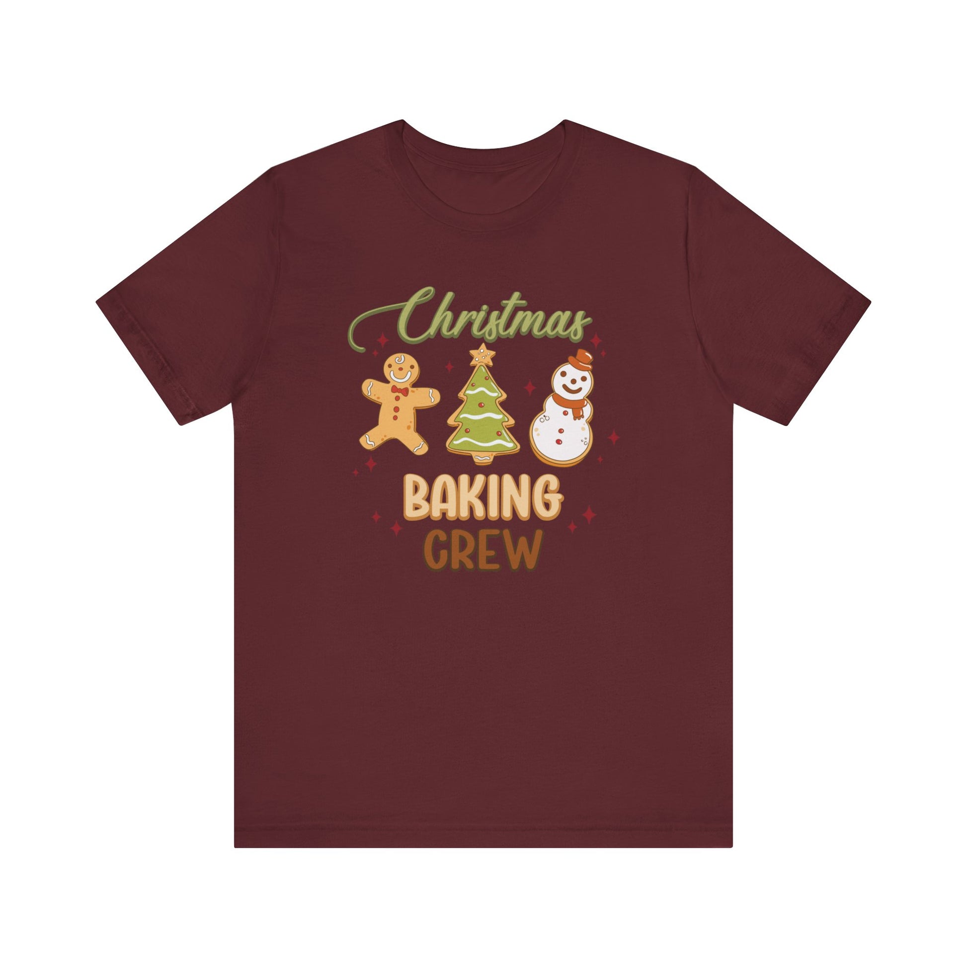 Christmas Baking Crew Shirt, Christmas Baking Team Matching TShirt, Christmas Baking Shirt, Women's Christmas Shirts, Christmas Cookie Crew T-Shirt Printify Maroon XS 