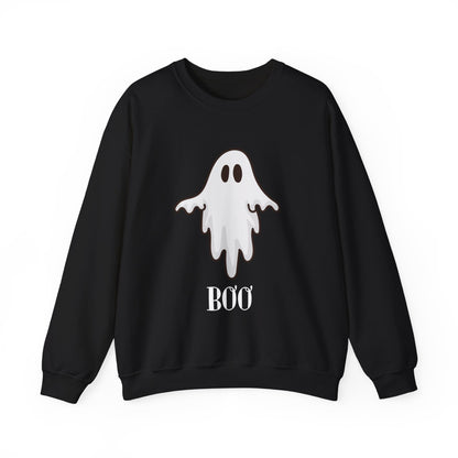 Halloween Ghost Sweatshirt, Cute Ghost Shirt, Spooky Season Sweater, Halloween Party, Autumn or Fall Style Top, Trick or Treating Style, Sweatshirt Printify S Black 