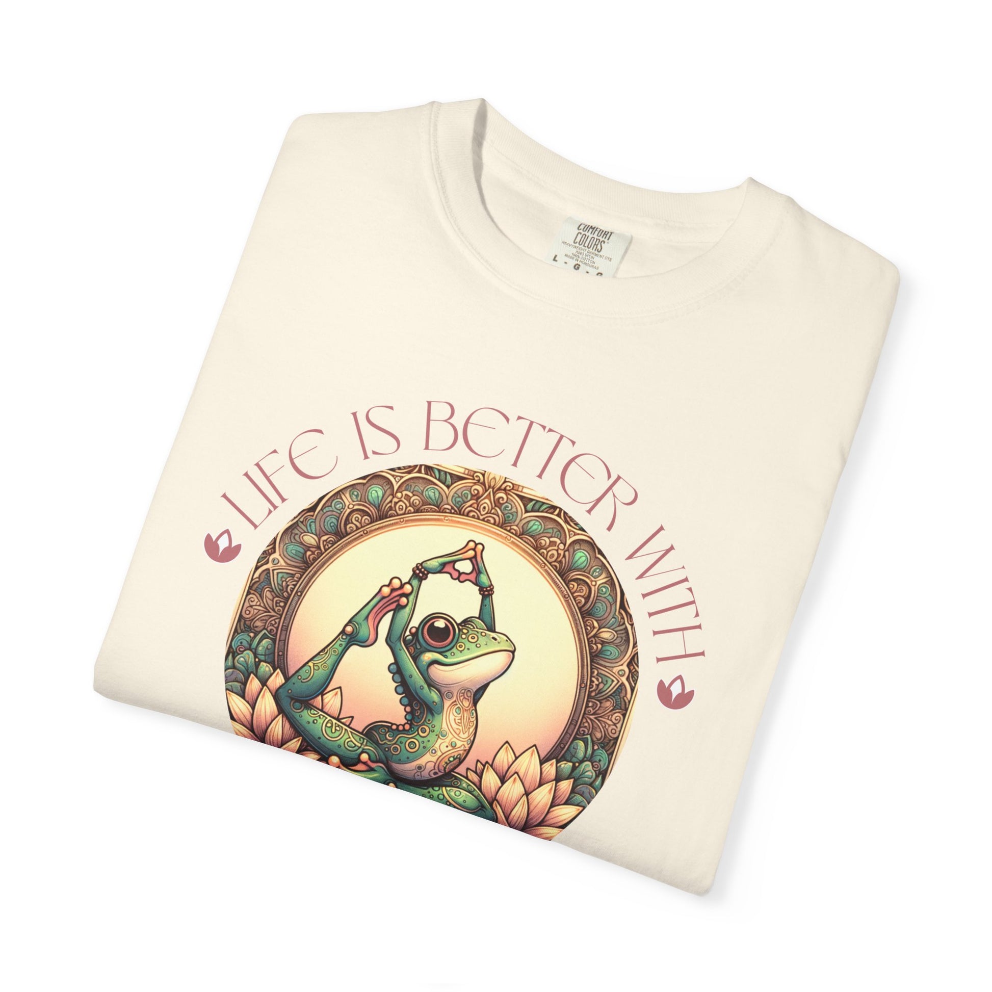 Yoga Frog Life Is Better With Yoga Unisex T-Shirt, Casual Wear, Highlander Fan Gift, T-Shirt Printify