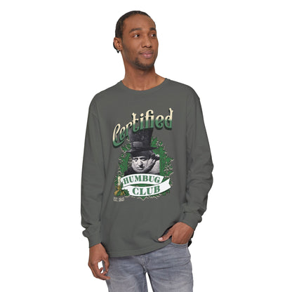 A Christmas Carol  Long Sleeve T-Shirt | Vintage Humor Tee Certified Humbug Club Unisex Gift  Gag Holiday Apparel  Casual Outfit