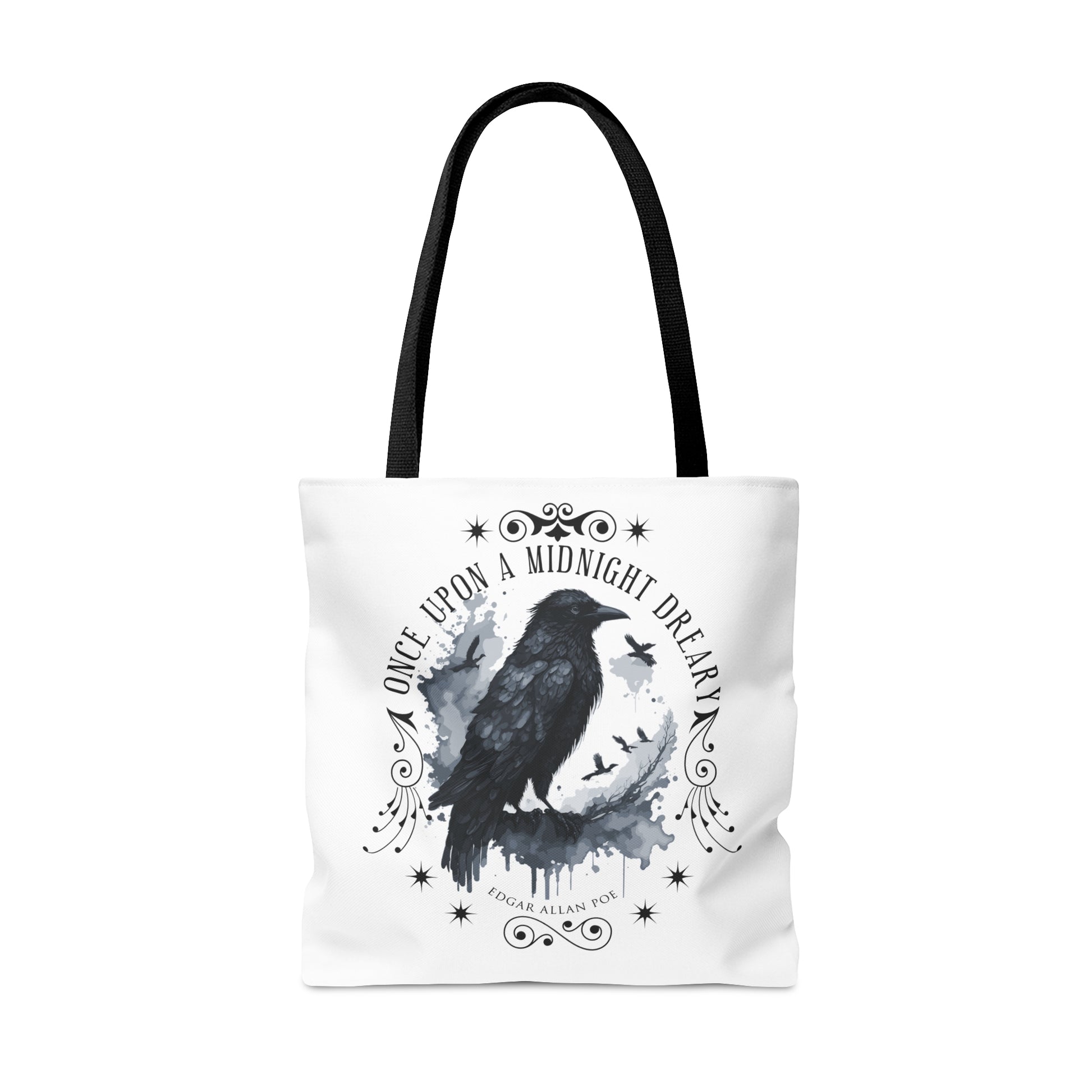 Edgar Allan Poe Tote Bag, The Raven Vintage Poetry Lover Shoulder Bag, Dark Academia, Literary, Bookish, Bookclub Gift, Fall Autumn Gift Bags Printify   