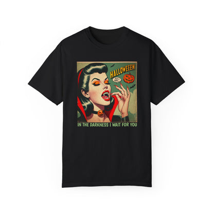 Vampire Retro Comic TShirt Dark Romance Gift Vampire Lovers Shirt Halloween Party Gift For Her Paranormal Vintage Comic Book Reader Goth Tee T-Shirt Printify   