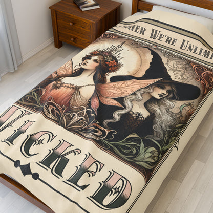 Wicked Velveteen Blanket - Perfect for Book Lovers, Gifts for Sisters, Home Decor, Reading Nook, Cozy Nights All Over Prints Printify