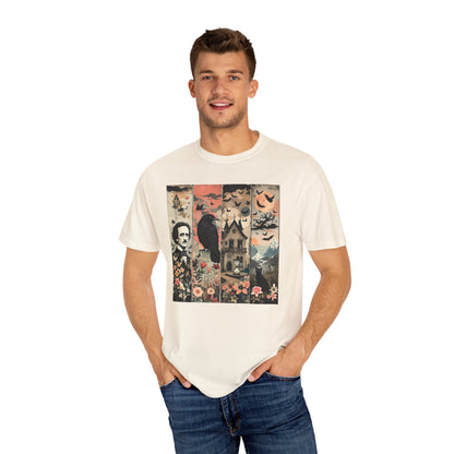 Edgar Allan Poe T-Shirt Gothic Graphic Tee The Raven Nevermore Quote Horror Literature Shirt Dark Academia Aesthetic Halloween Party Gift T-Shirt Printify