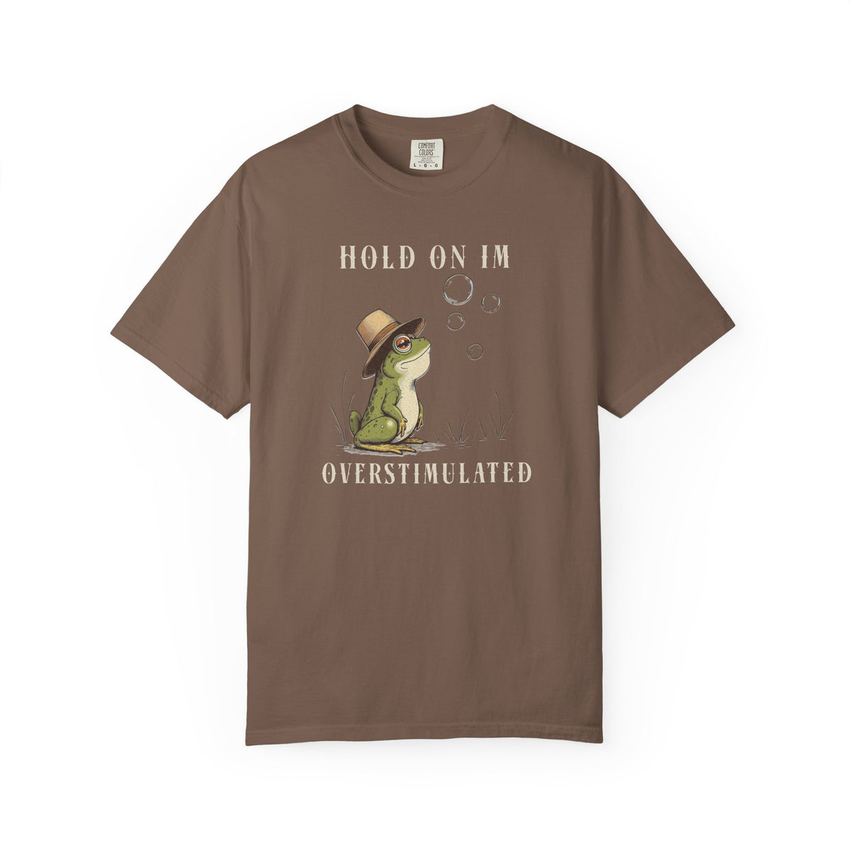 Overstimulated Frog T-Shirt Retro Fun Froggy Meme Shirt Vintage Frog And Toad Aesthetic Frog Lover Gift For Her Birthday Viral Trendy Shirt T-Shirt Printify Espresso S
