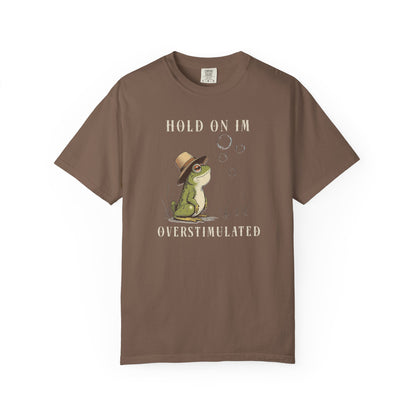 Overstimulated Frog T-Shirt Retro Fun Froggy Meme Shirt Vintage Frog And Toad Aesthetic Frog Lover Gift For Her Birthday Viral Trendy Shirt T-Shirt Printify Espresso S