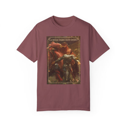 La Belle Dame Sans Merci Print T-Shirt Renaissance Renfaire Theme Merch Perfect Comfortable Medieval Festival Shirt Art History Lover Gift T-Shirt Printify Brick S