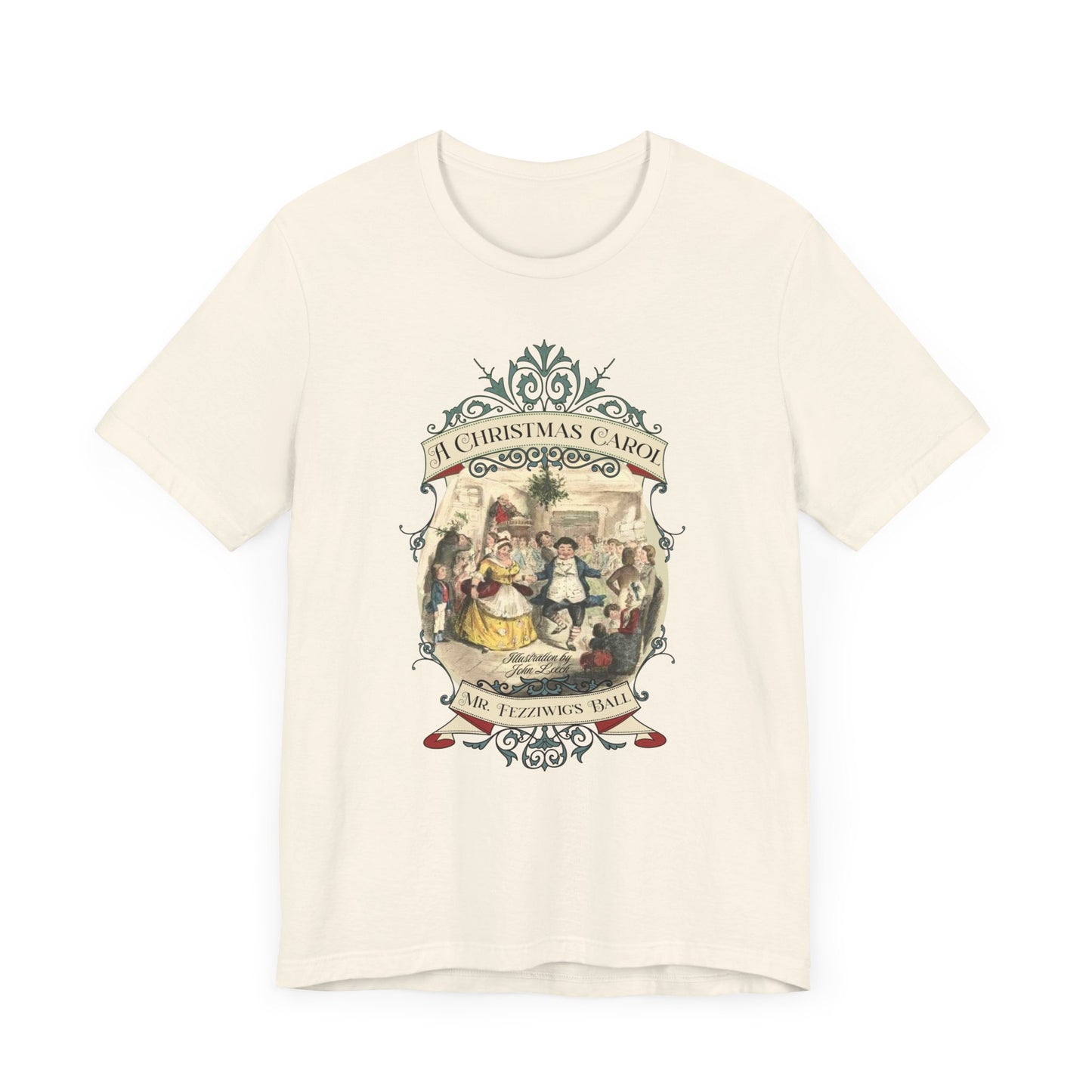 A Christmas Carol TShirt, Vintage Charles Dickens Victorian, Scrooge Fezziwig's Ball, Holiday Tradition X-Mas Movie T-shirt Bookish Christmas T-Shirt Printify   