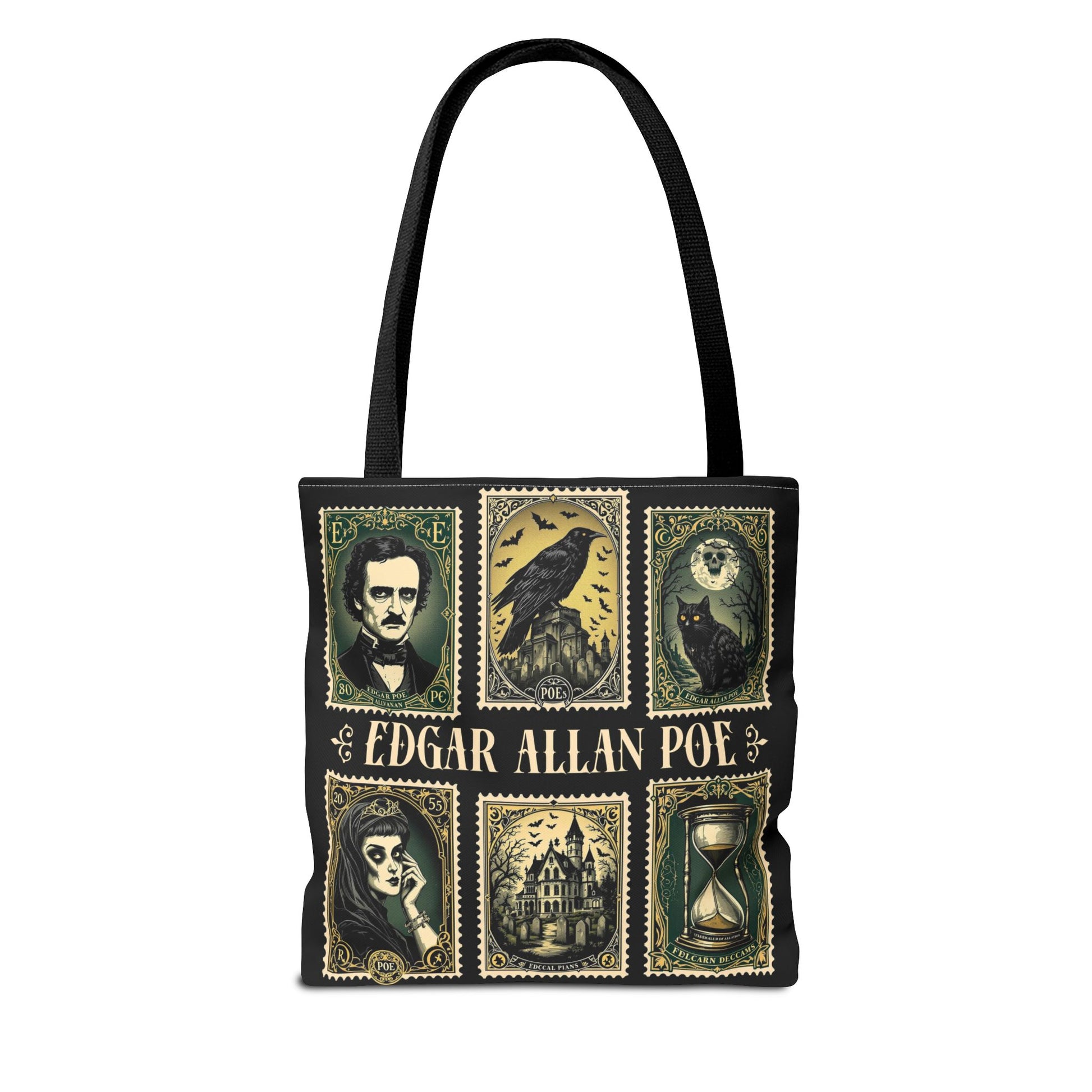 Edgar Allan Poe Tote Bag Gothic Literary Gift for Book Lover Dark Academia Macabre Accessory Halloween Tote Fall School Bag for Poetember Bags Printify