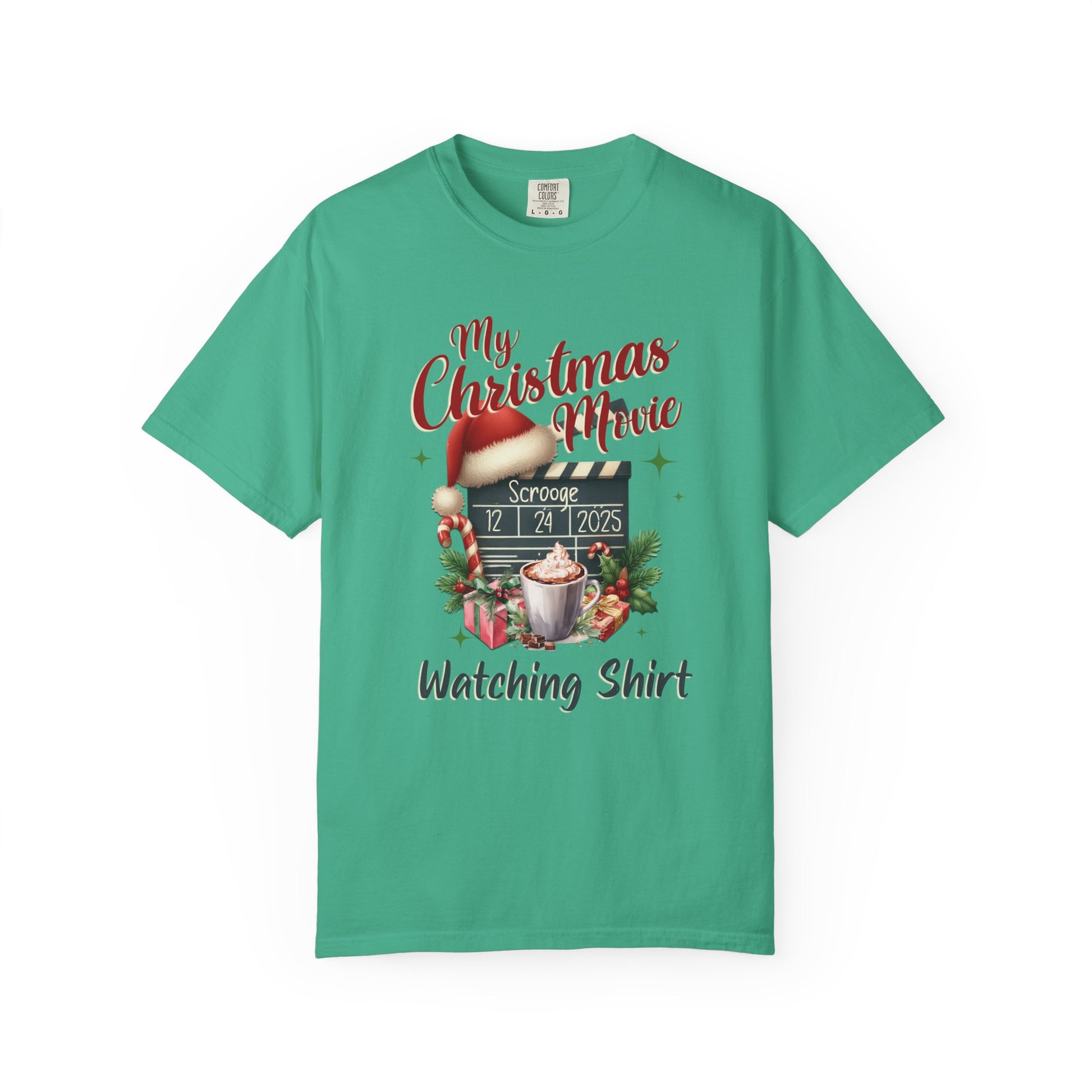 Custom Christmas Movie Watching Shirt, Holiday Movie Sweatshirt, Funny Gift For Her, Festive Shirts, Family Group Shirts, Xmas Keepsake Gift T-Shirt Printify Island Green S