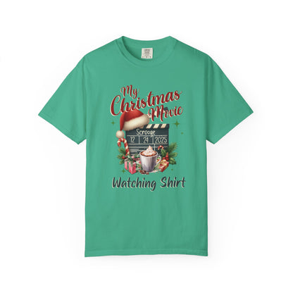 Custom Christmas Movie Watching Shirt, Holiday Movie Sweatshirt, Funny Gift For Her, Festive Shirts, Family Group Shirts, Xmas Keepsake Gift T-Shirt Printify Island Green S