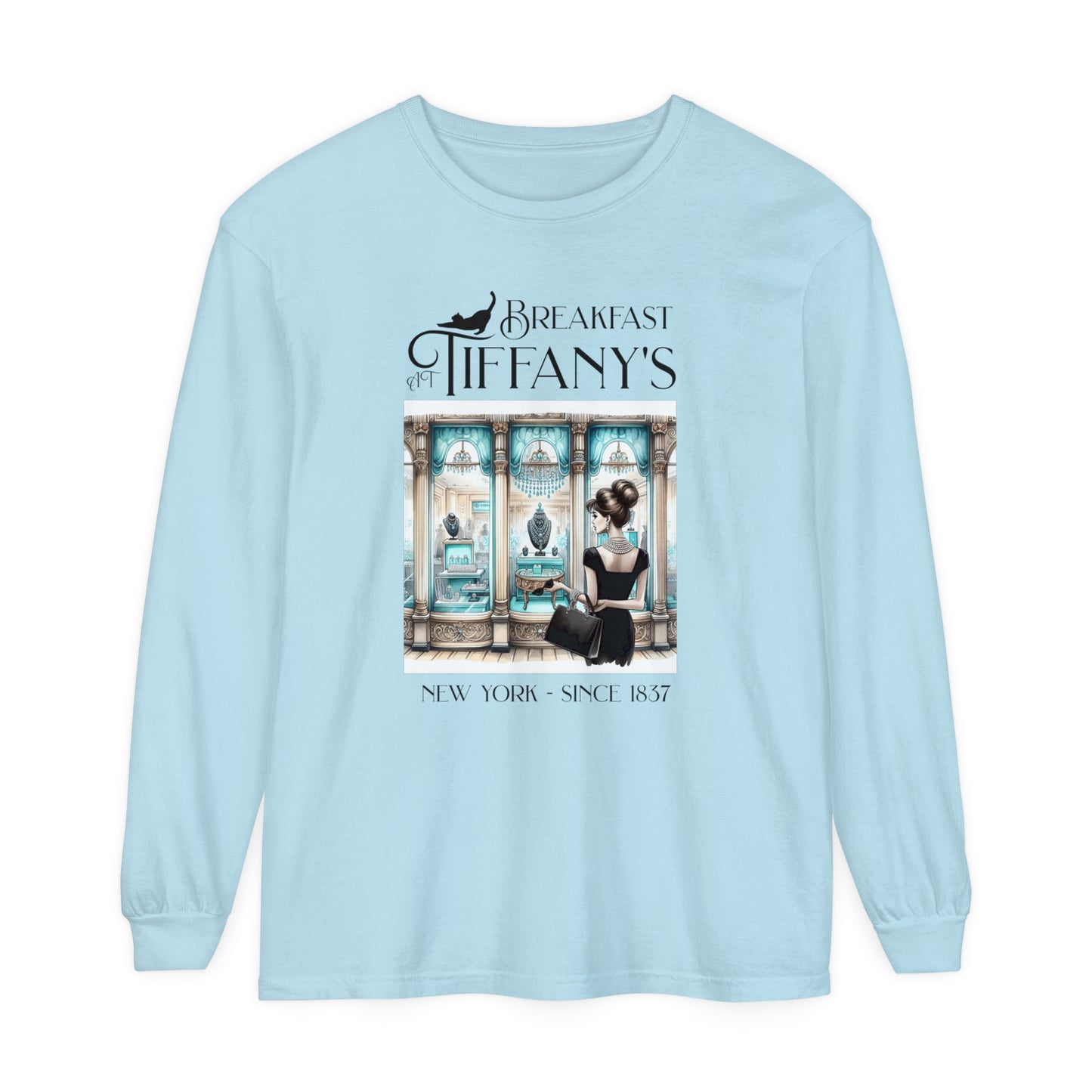 Breakfast at Tiffany's Shirt Audrey Hepburn Gift Girls Weekend Trip Shirt Gift for Bridal Shower Birthday Gift Party Favors Cruise T Shirt Long-sleeve Printify Chambray S 