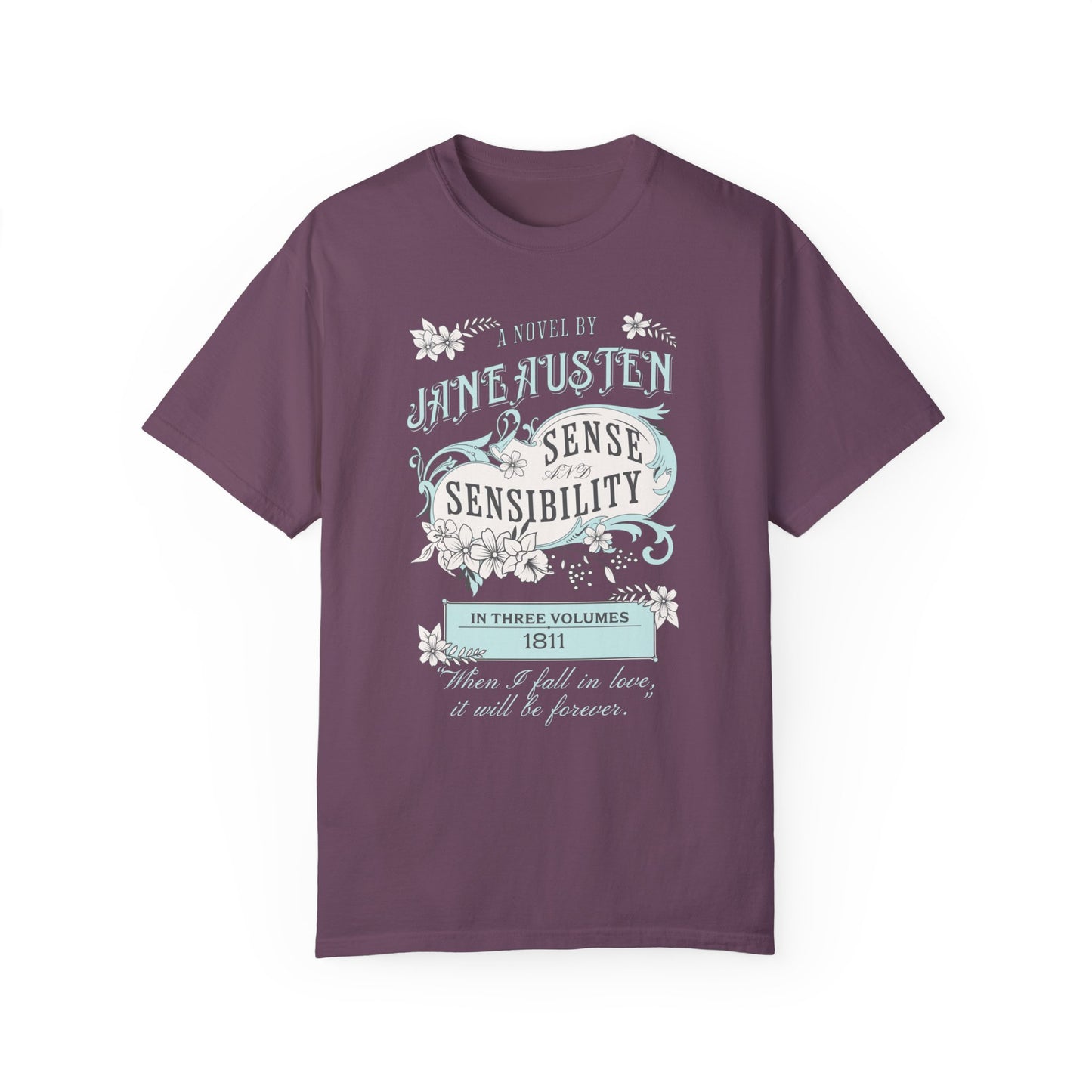 Sense and Sensibility Jane Austen Fan Gift Historical Romance Reader Tee T-Shirt Printify Berry S 