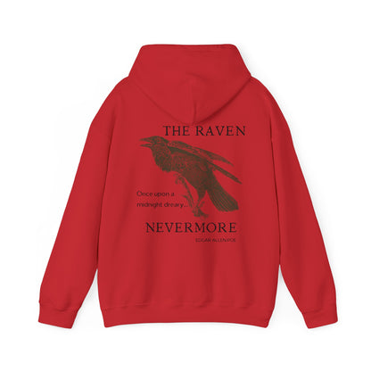 Halloween Vintage The Raven Hoodie, Spooky Season Sweater, Trick or Treating Shirt, Halloween Party Top, Edgar Allen Poe, Nevermore, Gothic Hoodie Printify   