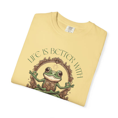 Green Yoga Frog Life Is Better With Yoga Unisex T-Shirt, Casual Wear, Highlander Fan Gift,