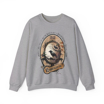 Edgar Allan Poe, A Dream Within A Dream Sweatshirt, Book Lover, Halloween, Haunting Gothic Gift, Light, Dark Academia, Horror Movie Sweater Sweatshirt Printify S Sport Grey 