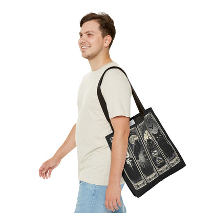 Edgar Allan Poe Tote Bag Gothic Literary Gift for Book Lover Dark Academia Macabre Accessory Halloween Tote Fall School Bag for Poetember Bags Printify
