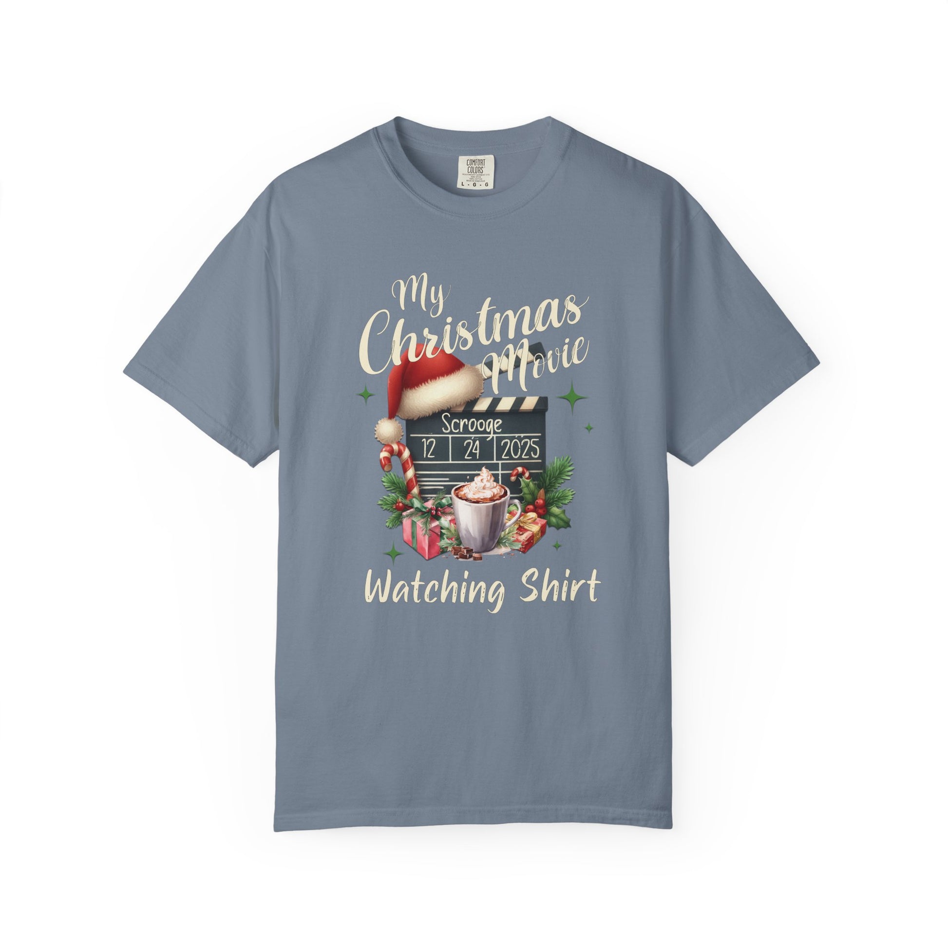 Custom Christmas Movie Watching Shirt, Holiday Movie Sweatshirt, Funny Gift For Her, Festive Shirts, Family Group Shirts, Xmas Keepsake Gift T-Shirt Printify Blue Jean S
