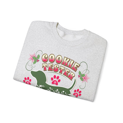 Christmas Dachshund Lover Baking Sweatshirt, Doxie Cookie Tester XMas T-Shirt, Dog Lover Shirt, Matching Family Christmas Cookie Baking Gift Sweatshirt Printify   