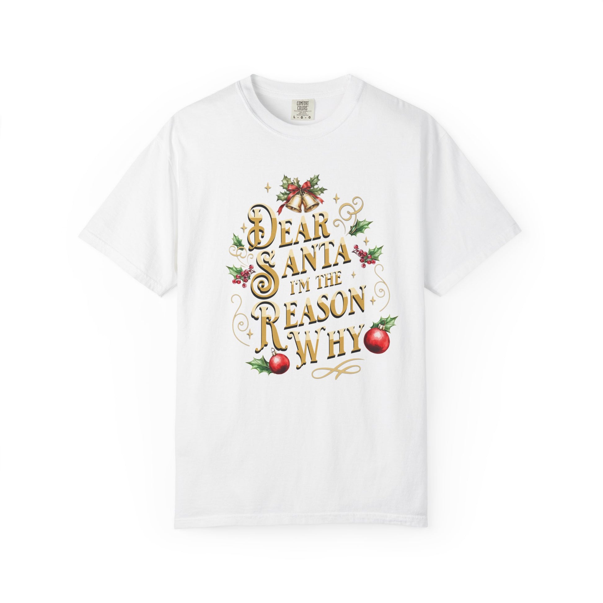 I'm The Reason Why Christmas T-Shirt, Funny Holiday Gift, Dear Santa I'm the Reason Why Tee, Unisex Casual Wear, Festive Apparel T-Shirt Printify White S