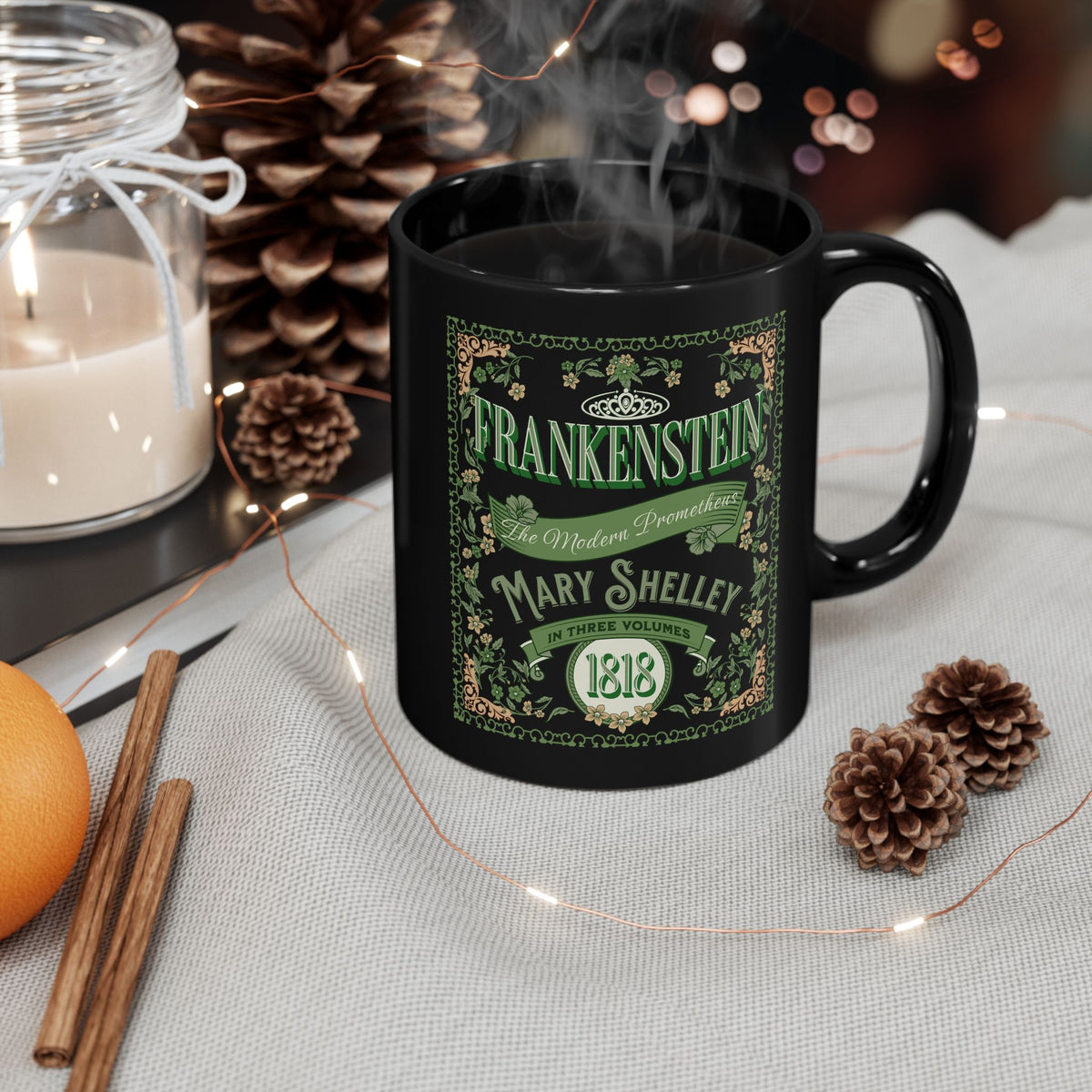 Frankenstein Coffee Mug Mary Shelley Vintage Style Gift For Bookclub Gothic Dark Academia Gift Classic Horror Movie Halloween Party Gift