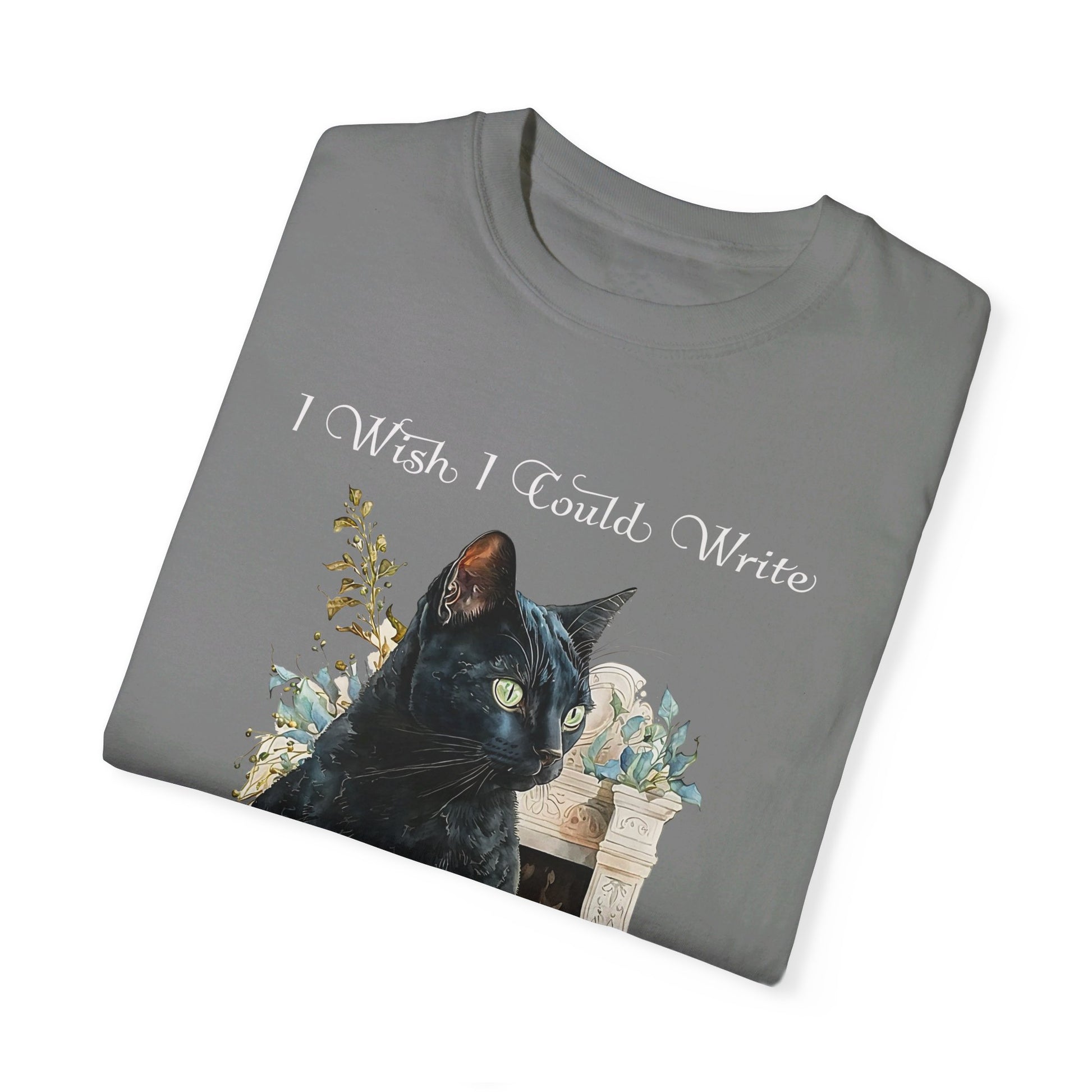 Edgar Allan Poe T-Shirt The Black Cat Nevermore The Raven Poe Fan Art Poetry Book Lover, Dark Cottagecore Macabre Gift, Light, Dark Academia T-Shirt Printify   