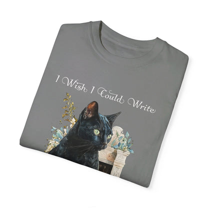 Edgar Allan Poe T-Shirt The Black Cat Nevermore The Raven Poe Fan Art Poetry Book Lover, Dark Cottagecore Macabre Gift, Light, Dark Academia T-Shirt Printify   