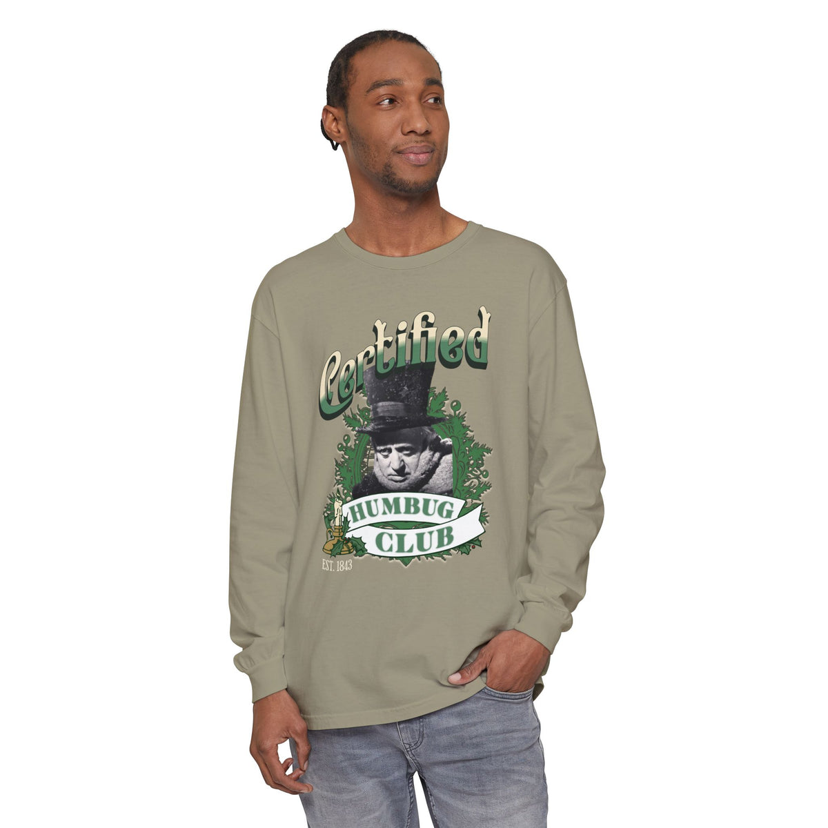 A Christmas Carol  Long Sleeve T-Shirt | Vintage Humor Tee Certified Humbug Club Unisex Gift  Gag Holiday Apparel  Casual Outfit