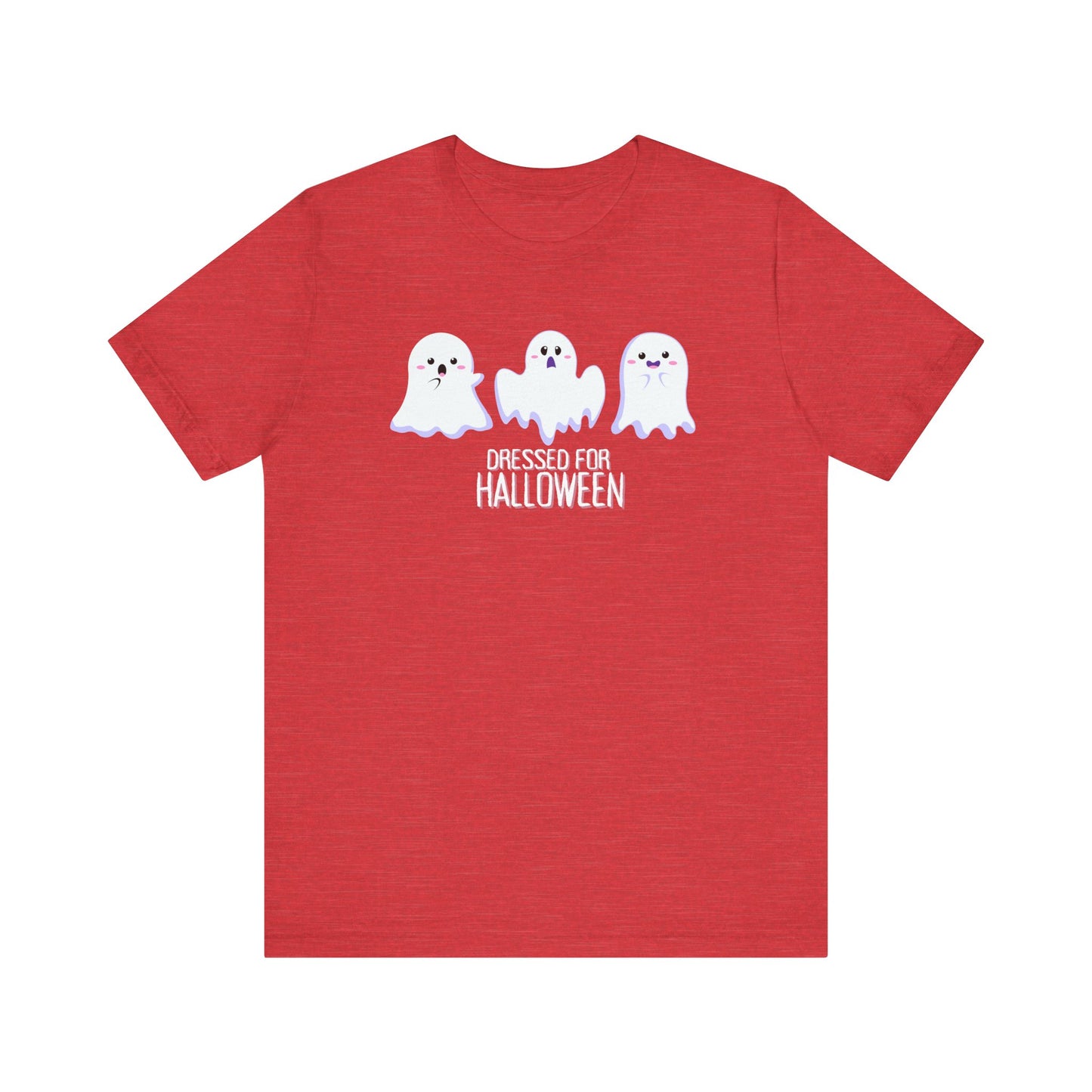 Halloween Cute Ghosts TShirt, Spooky Season Tee, Trick or Treating Shirt, Halloween Party T-Shirt, Funny Ghost Graphic T Shirt T-Shirt Printify Heather Red XS 