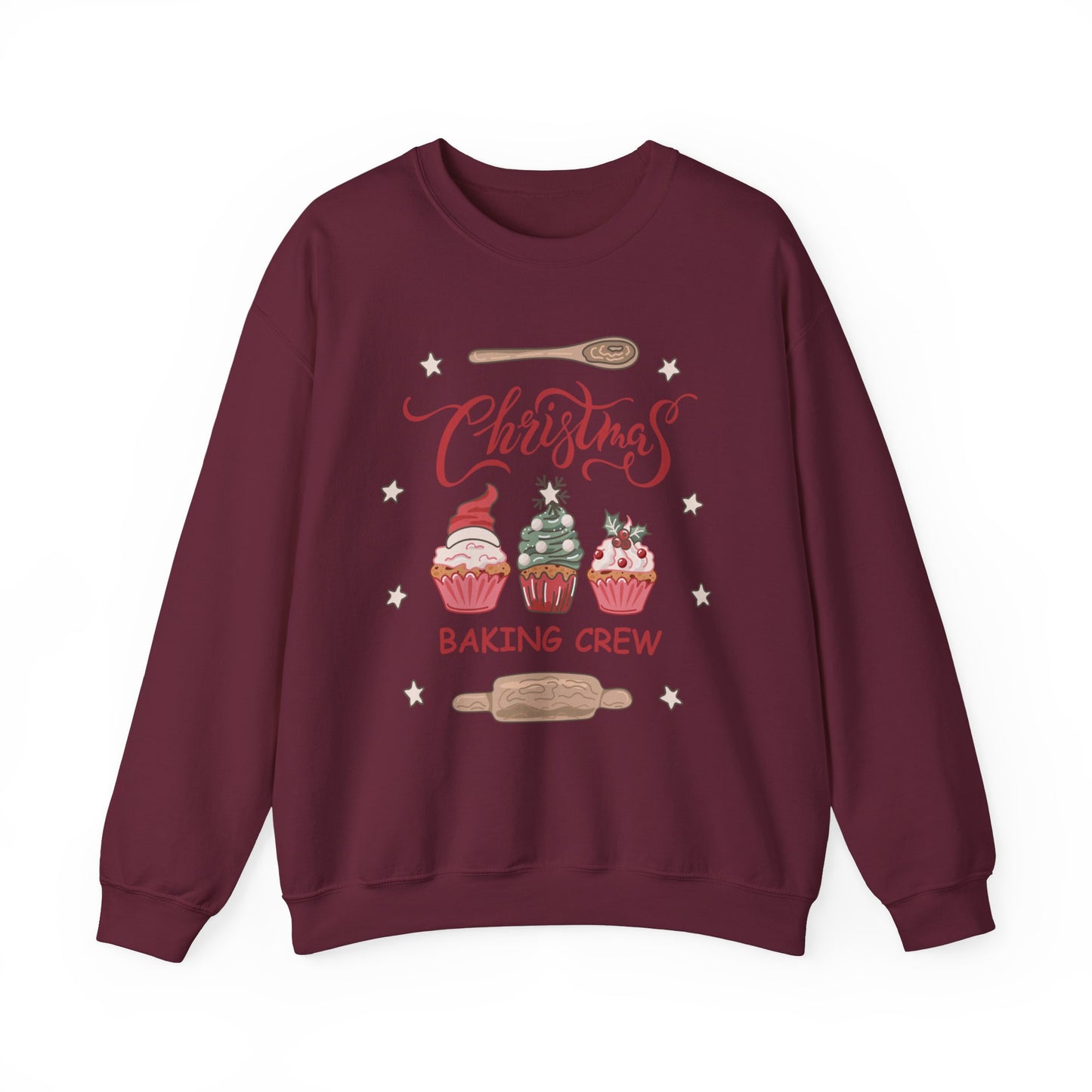 Christmas Baking Crew Sweatshirt, Family Christmas Baking Team Matching Sweater, Christmas Baking Christmas Shirts, Christmas Cookie Crew Sweatshirt Printify S Maroon 