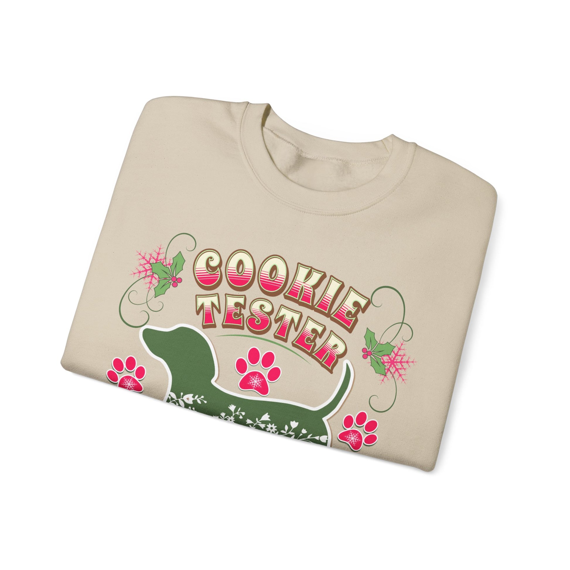 Christmas Dachshund Lover Baking Sweatshirt, Doxie Cookie Tester XMas T-Shirt, Dog Lover Shirt, Matching Family Christmas Cookie Baking Gift Sweatshirt Printify   