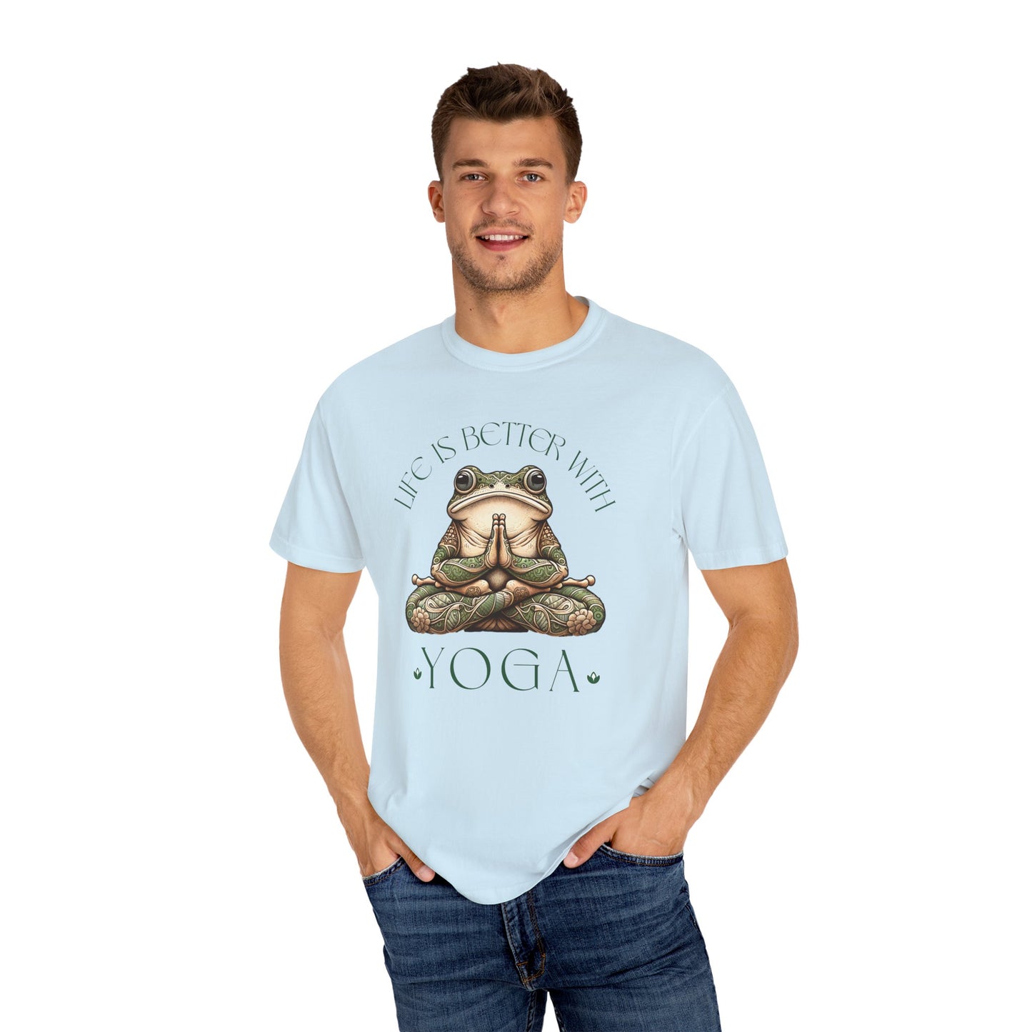 Green Yoga Frog Life Is Better With Yoga Unisex T-Shirt, Casual Wear, Highlander Fan Gift,
