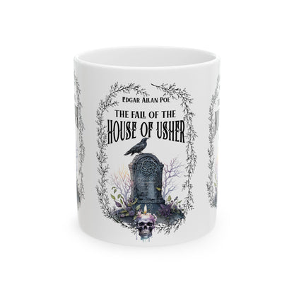 Edgar Allan Poe Coffee Mug, The Raven, The Fall Of The House of Usher Coffee, Tea Mug, Goth Haunting Horror Movie Books Gift Dark Academia, Mug Printify 11oz  