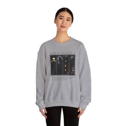 Edgar Allan Poe Sweatshirt The Raven Nevermore Gothic Horror Sweater Dark Academia Macabre Halloween Gift for Book Lovers Birthday Christmas Sweatshirt Printify