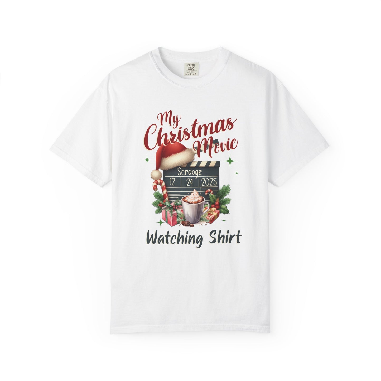 Custom Christmas Movie Watching Shirt, Holiday Movie Sweatshirt, Funny Gift For Her, Festive Shirts, Family Group Shirts, Xmas Keepsake Gift T-Shirt Printify White S