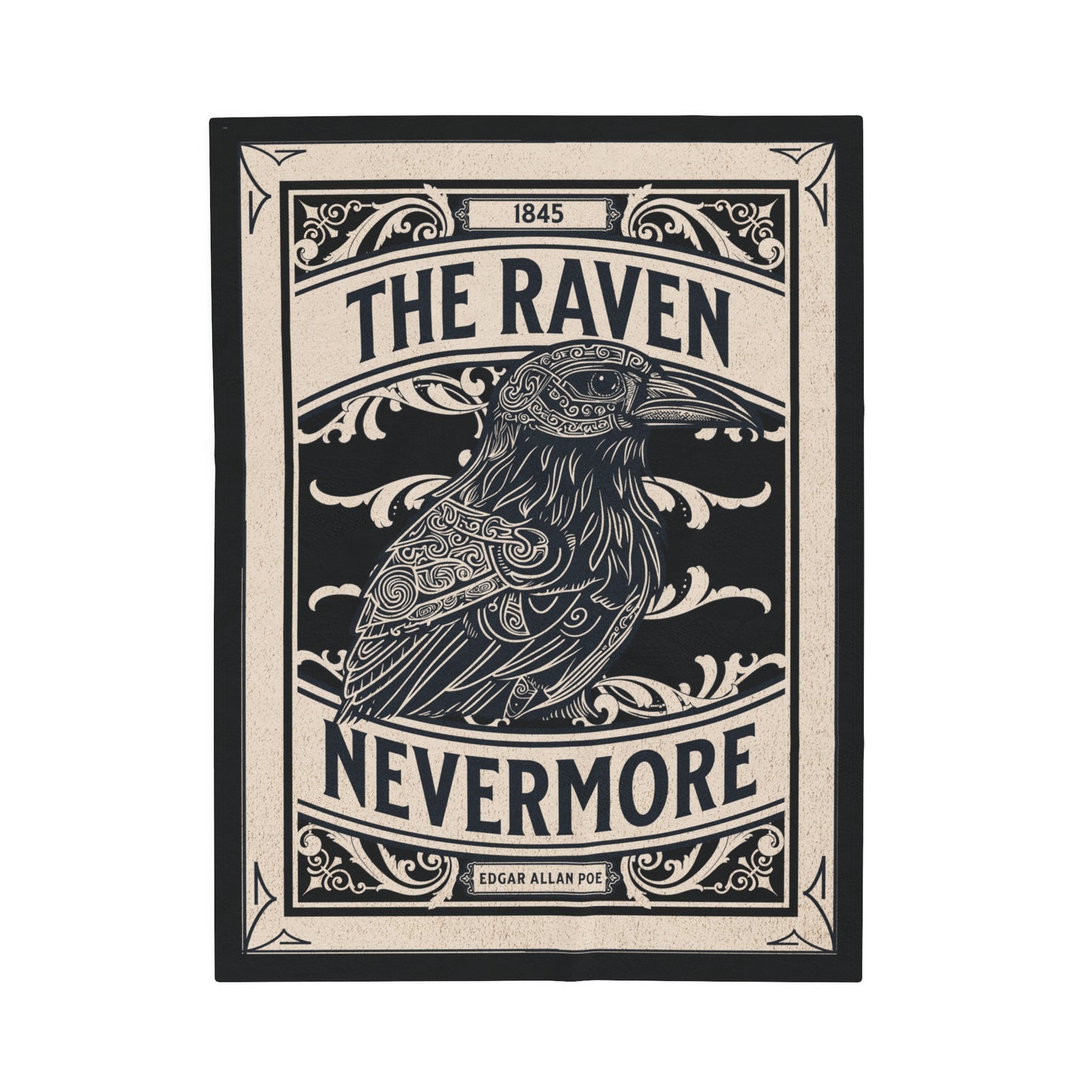 Edgar Allan Poe, Nevermore The Raven Throw Blanket, Book Lover Reading Blanket, Gothic Light, Dark Academia, Horror Movie Watching Blanket All Over Prints Printify 30" × 40"  