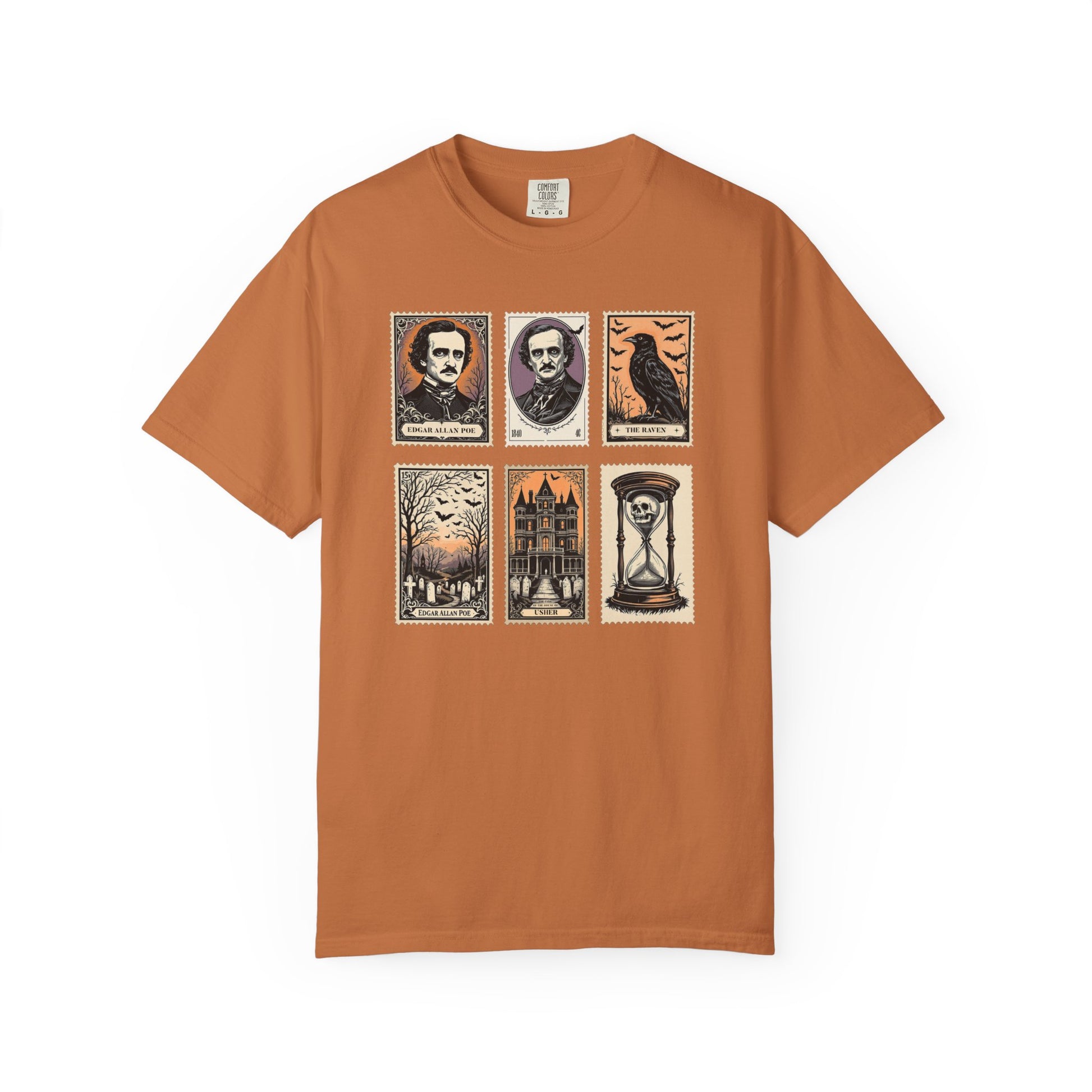 Edgar Allan Poe T-Shirt Gothic Graphic Tee The Raven Nevermore Quote Horror Literature Shirt Dark Academia Aesthetic Halloween Party Gift T-Shirt Printify Yam S