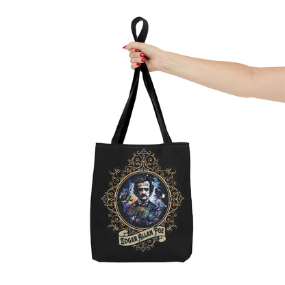 Edgar Allan Poe Tote Bag, Vintage Poet, Poetry Lover Shoulder Bag, Dark Academia, Literary, Bookish, Bookclub Gift, Fall Autumn Project Bag Bags Printify   